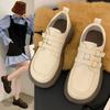 Comemore  1950s French Style Small Leather Shoes Women English Style Retro One-band Marilyn Shoes Spring Soft-soled Loafers