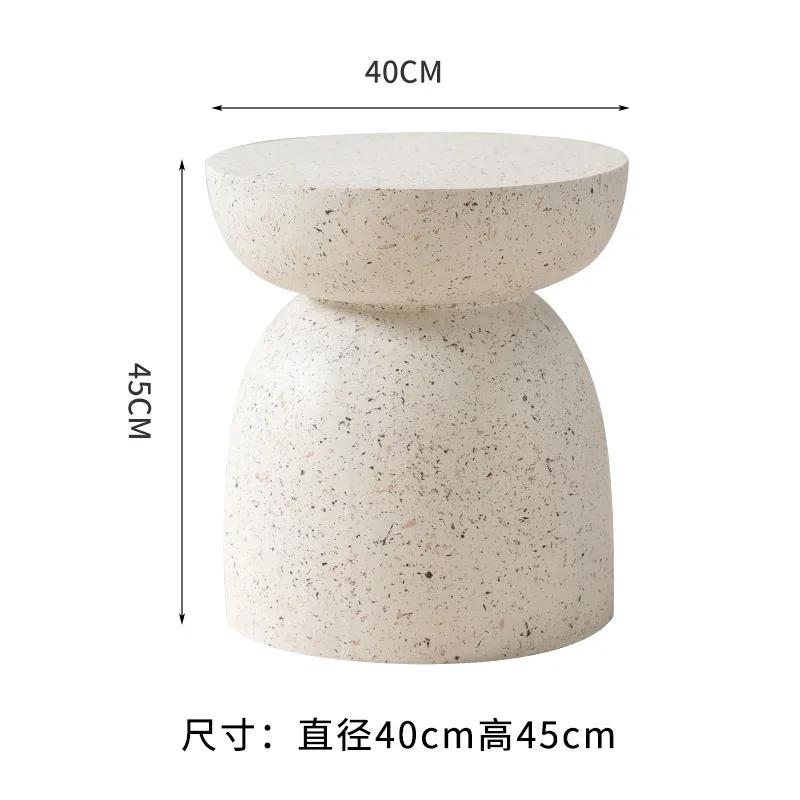 Multi-Functional Nordic Cream Style Side A Few Homestay Small Round Table Creative Small Coffee Table Net Red Cream Sand