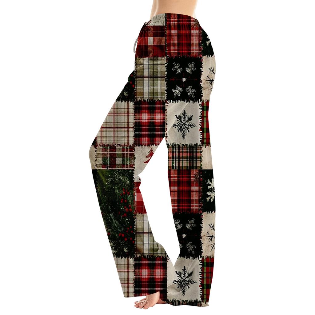 Women's Christmas Print Loose Fit Pajama Pants for Sleep and Home Relaxation