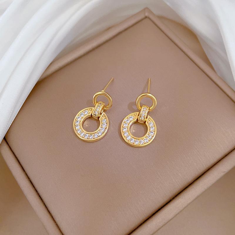 White Synthetic Zircon Geometric Jewelry Sets Earrings Necklace for Women