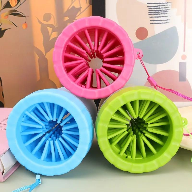 Portable Dog Paw Cleaner Cup Soft Silicone Bristles Pet Foot Washer for Muddy Paws Quick Cleaning Tool