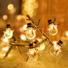 Christmas String Lights Battery Operated Snowman Santa Claus String Lights