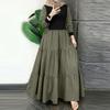 ZANZEA Women Casual Round Neck Long Sleeve Loose Patchwork Long Dress