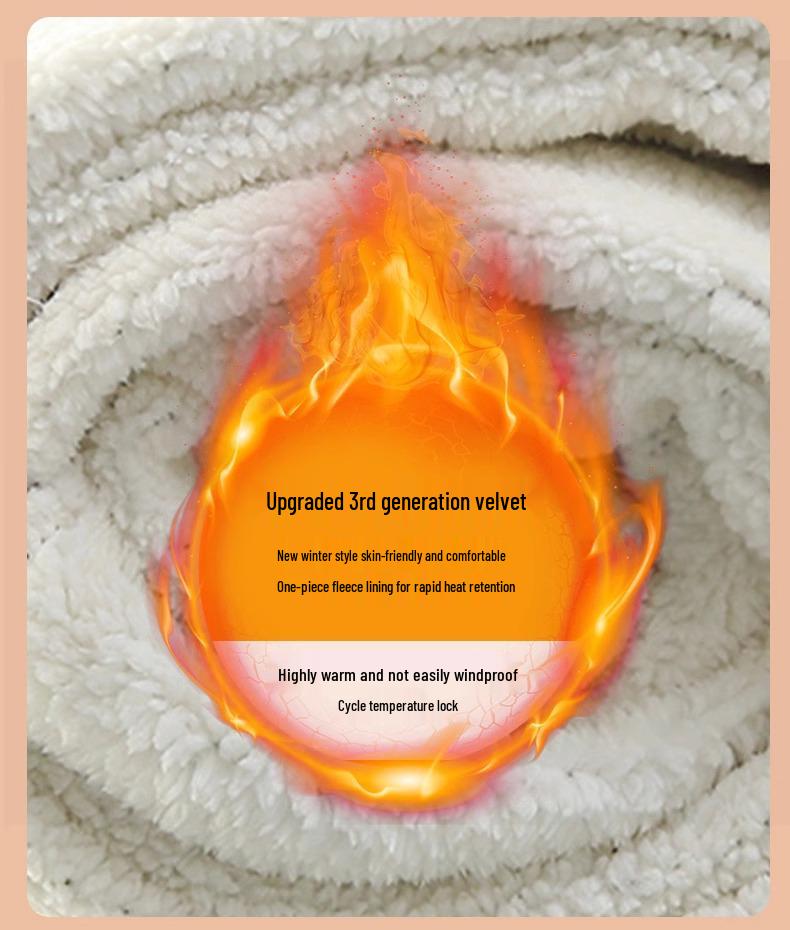 Girls' Fleece-Lined Lambswool Winter Pants: Thick, Warm, One-Piece Casual Wear for Middle and Big Kids