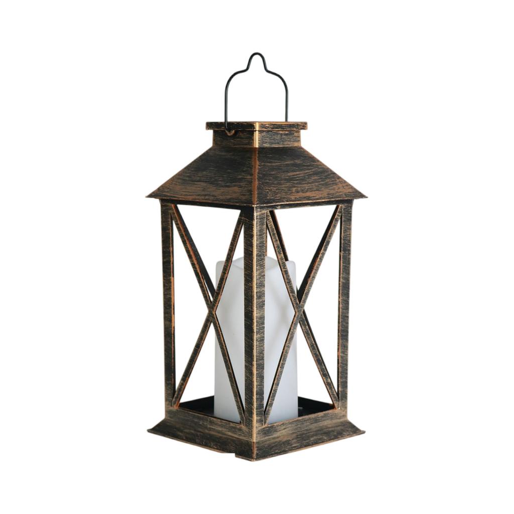 Portable Garden & Balcony Decorative Lamp with Built,In Simulated Candle, Outdoor Courtyard Lighting for Patio & Yard
