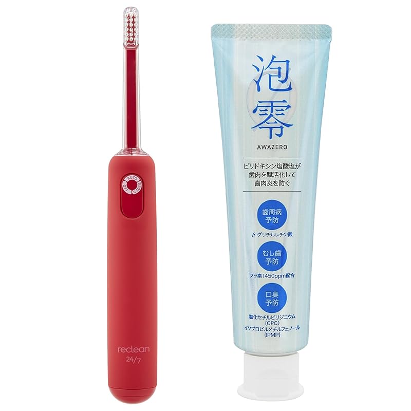 

[Supervised by dental university professor]reclean 24/7 reclean bubble zero set (red) ultrasonic toothbrush electric toothbrush For electric