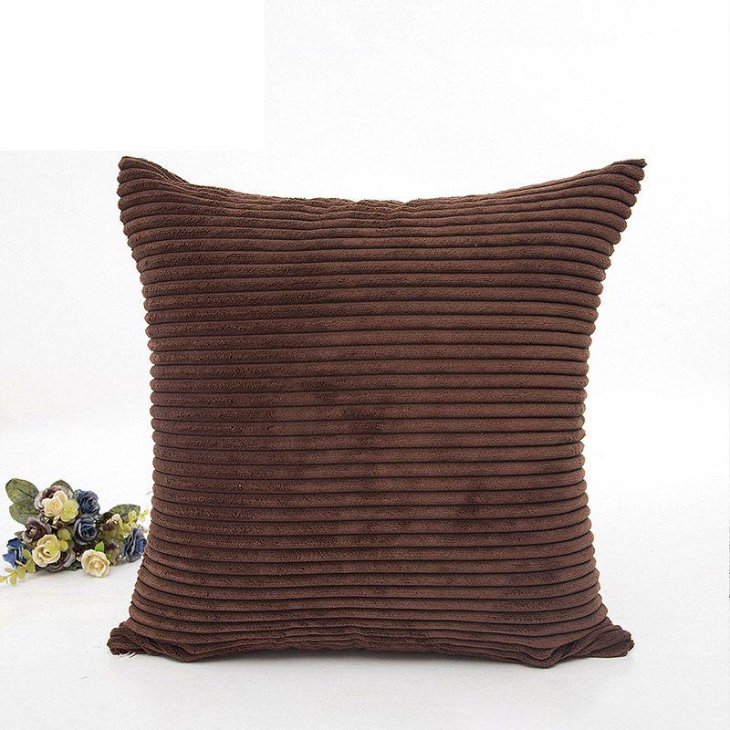 Luxuriously Soft Striped Corduroy Pillow Case For Sofa And Home Decor