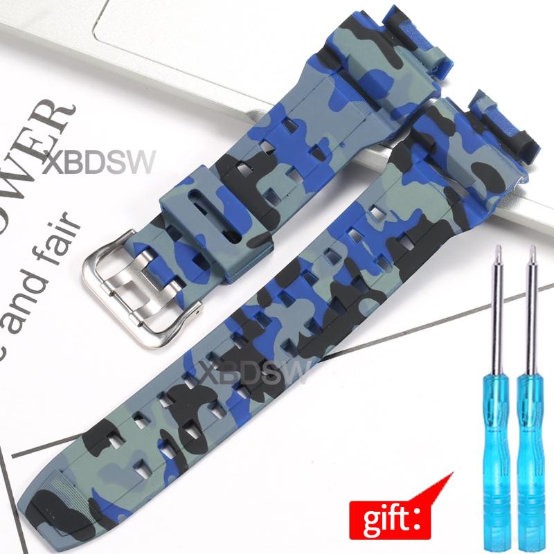 Pryskyřičný řemínek k hodinkám pro Casio GW9100 GW9200 Pánský TPU pásek Sportovní vodotěsné řemínky Camouflage doplňky