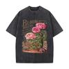Bloom Where You Are Planted Cactus Rose Desert Washed Short Sleeve Loose Streetwear Tee Hip Hop