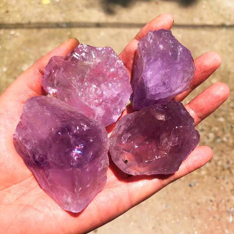 Аметист Камень Флюорит Необработанный Камень Светлый Аметист Ароматерапевтический Камень Подарок Резной Большой 5-7см 5-7cm