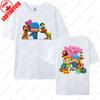 POCOYO  Cartoon Character Family Matching Outfits Cotton Tshirts Gift Short Sleeve Crew Neck Tops Funny Summer Tee Ropa Mujer