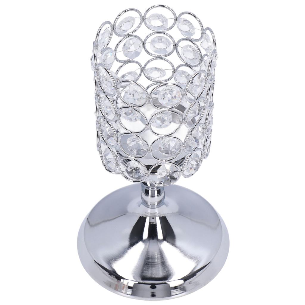 Crystal Candle Holder Electroplating Process Carved Design Elegant Style Exquisite Durable Tealight