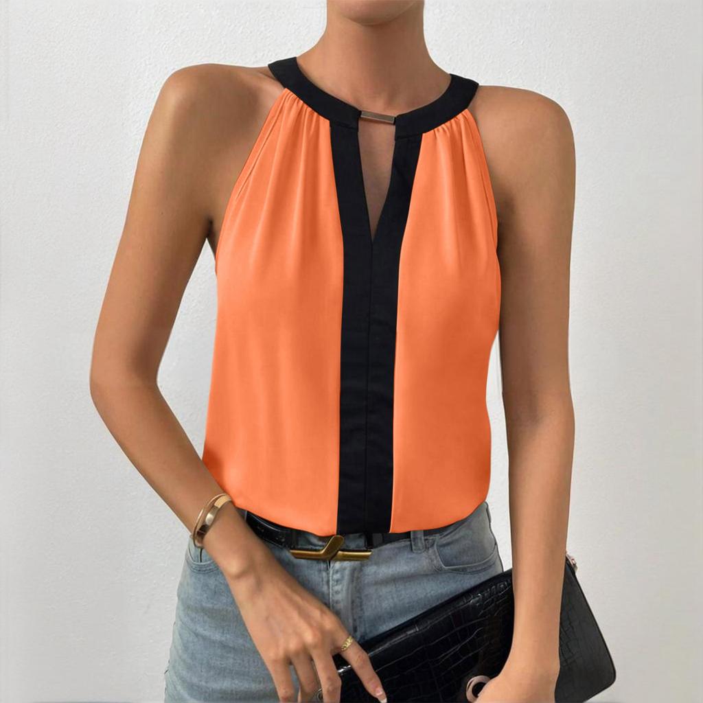 Womens Spring Tops Sleeveless Neck Blouse Summer Shirts for Women Casual Loose Fit Tunic Womens Summer Shirts 2026 Dressy Tops for Women
