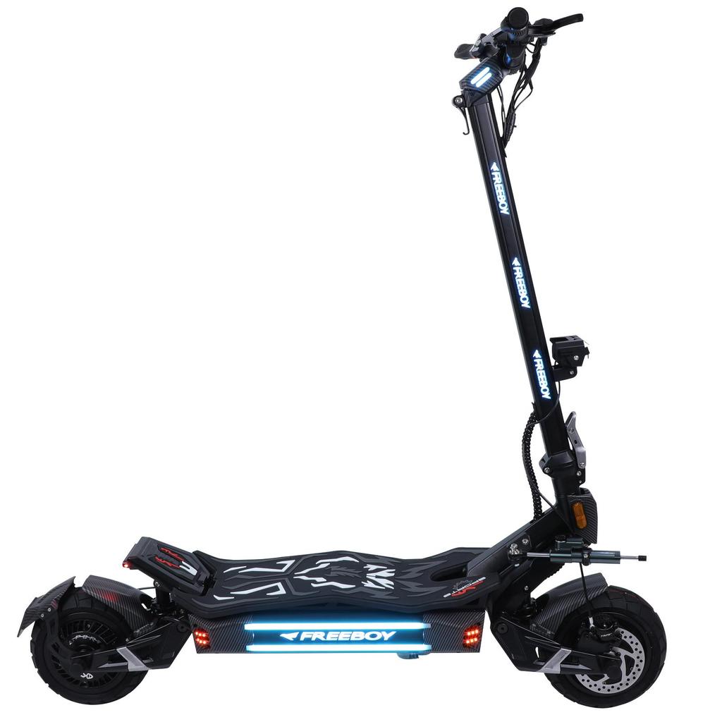 Patinete Elétrico FREEBOY H16 60V 30Ah Bateria de Alta Capacidade 3000W Motor Potente Pneus Off-Road de 11 Polegadas E-Scooter Dobrável para Todos os Terrenos para Adultos