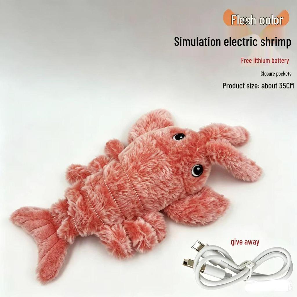 Electric Bouncing Shrimp & Lobster Pet Toy - USB Rechargeable Teaser for Cats & Dogs