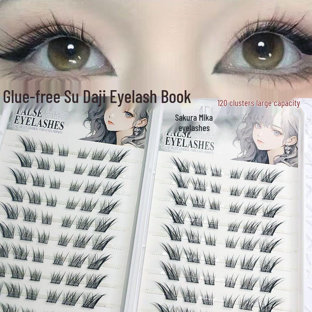 High-Capacity Glue-Free Self-Adhesive Su Daji Fox-Eye Natural Segmented False Eyelashes