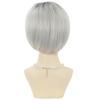 Synthetic Short Wigs for Women Straight Ombre Grey Wig with Bangs Natural Hairstyles Mommy Wigs Casual Haircuts Granny Cosplay