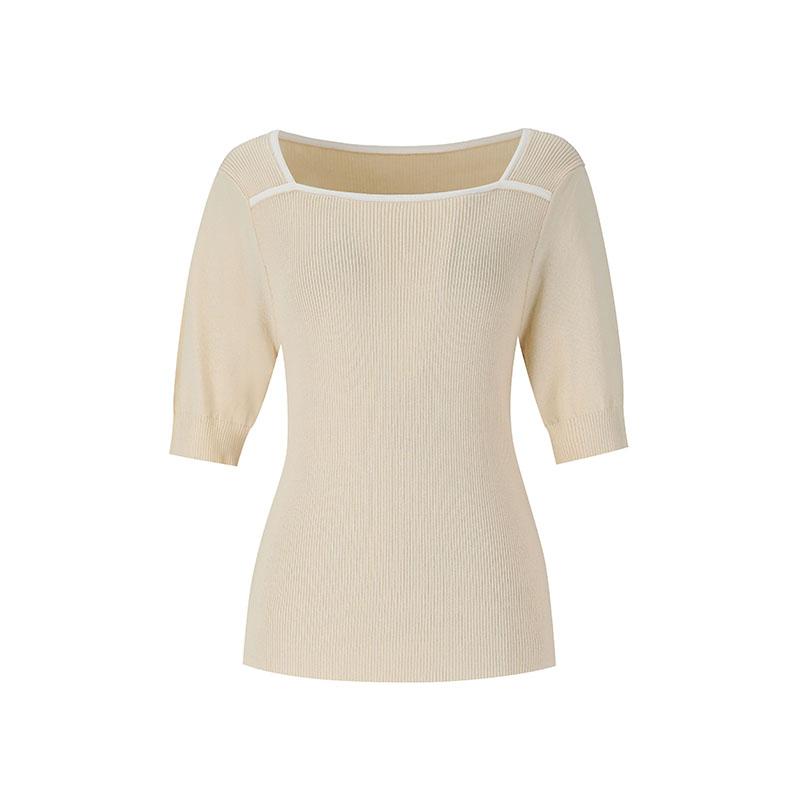 SOUP Square Neck Short Sleeve Knit (Oz4Skt3)