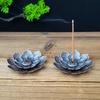 Lotus Incense Holder - Two-Tier for Lotus Flower Design, Sturdy Zinc Alloy Construction, Minimalist Black Finish for Home, Yoga, Meditation, Spa