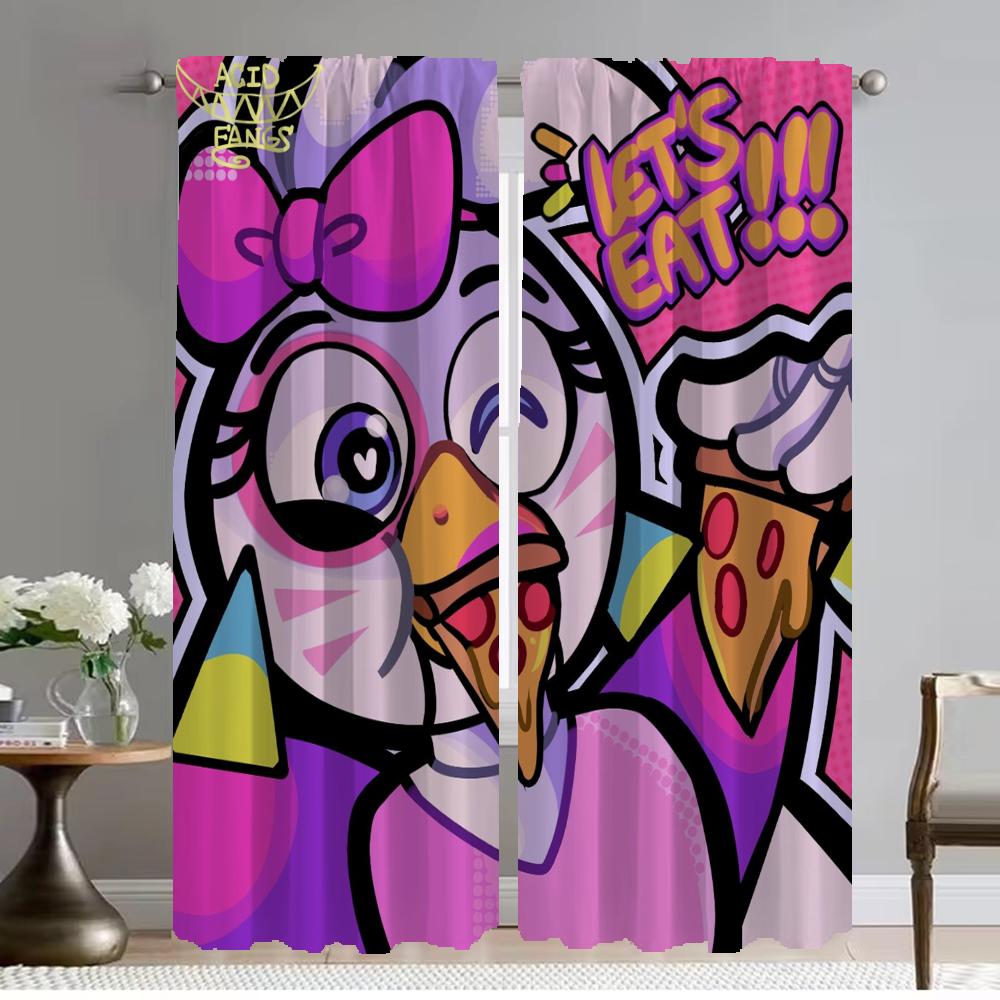 Fnaf Perdele pentru cameră de zi modernă pentru cameră tul pentru despărțitor de dormitor perdea opaca Perdele de bucătărie 2 piese nuanțe copil
