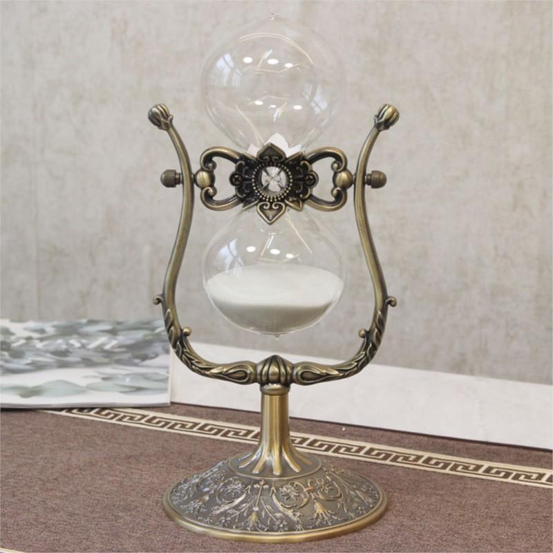 Home Wine Cabinet Entrance Living Room Desktop Hourglass Decoration Crafts Creative American Retro Metal Hourglass OrnamentLH455