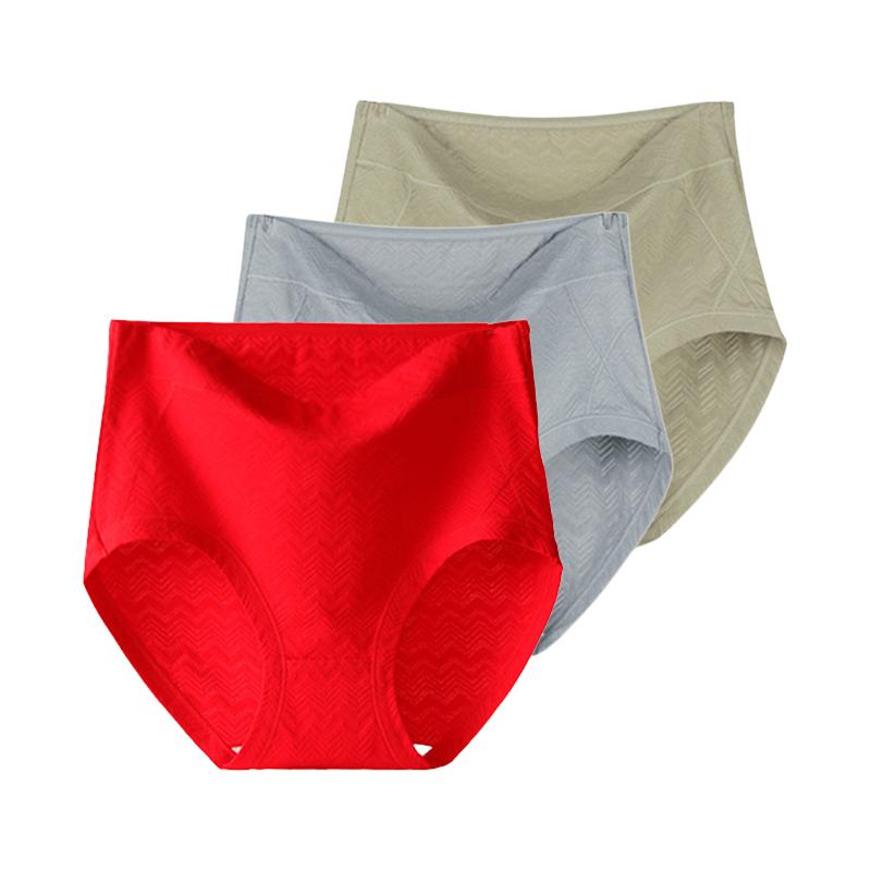 

Женские трусы из 3 предметов, нижнее белье большого размера, хлопковое нижнее белье, трусы с высокой талией, трусы XL 2XL 3XL 4XL 5XL 6XL 5XL серый/красный