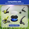 Weed Wacker String Replacement for Ryobi 18v, 24v, and 40v Cordless Trimmers, Durable Weed String Trimmer Line, Part # AC14RL3A, 8 Spool Line + 1 Cap