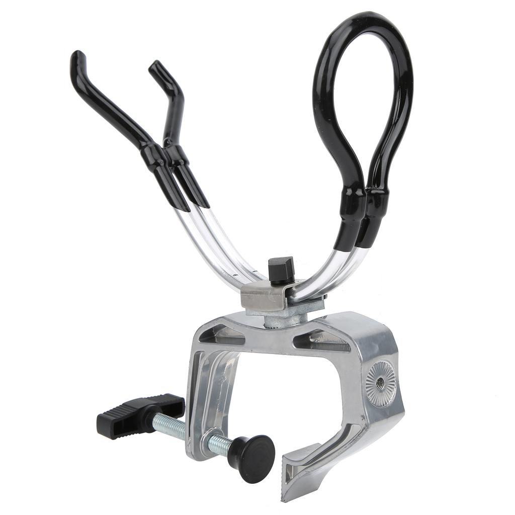 Aluminum Alloy 360 Degree Adjustable Boat Rods Holder Fishing Pole Foot Clamp Racks