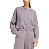 adidas Originals Premium Essentials Gewaschener Rundhalsausschnitt Locker Geschnitten Einfarbig Langärmeliges Cropped Sweatshirt Damen Sweatshirt Shadow-Grey IY7397
