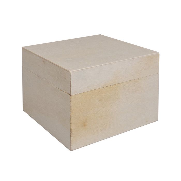 Boite en bois avec couvercle 12x12x9 cm