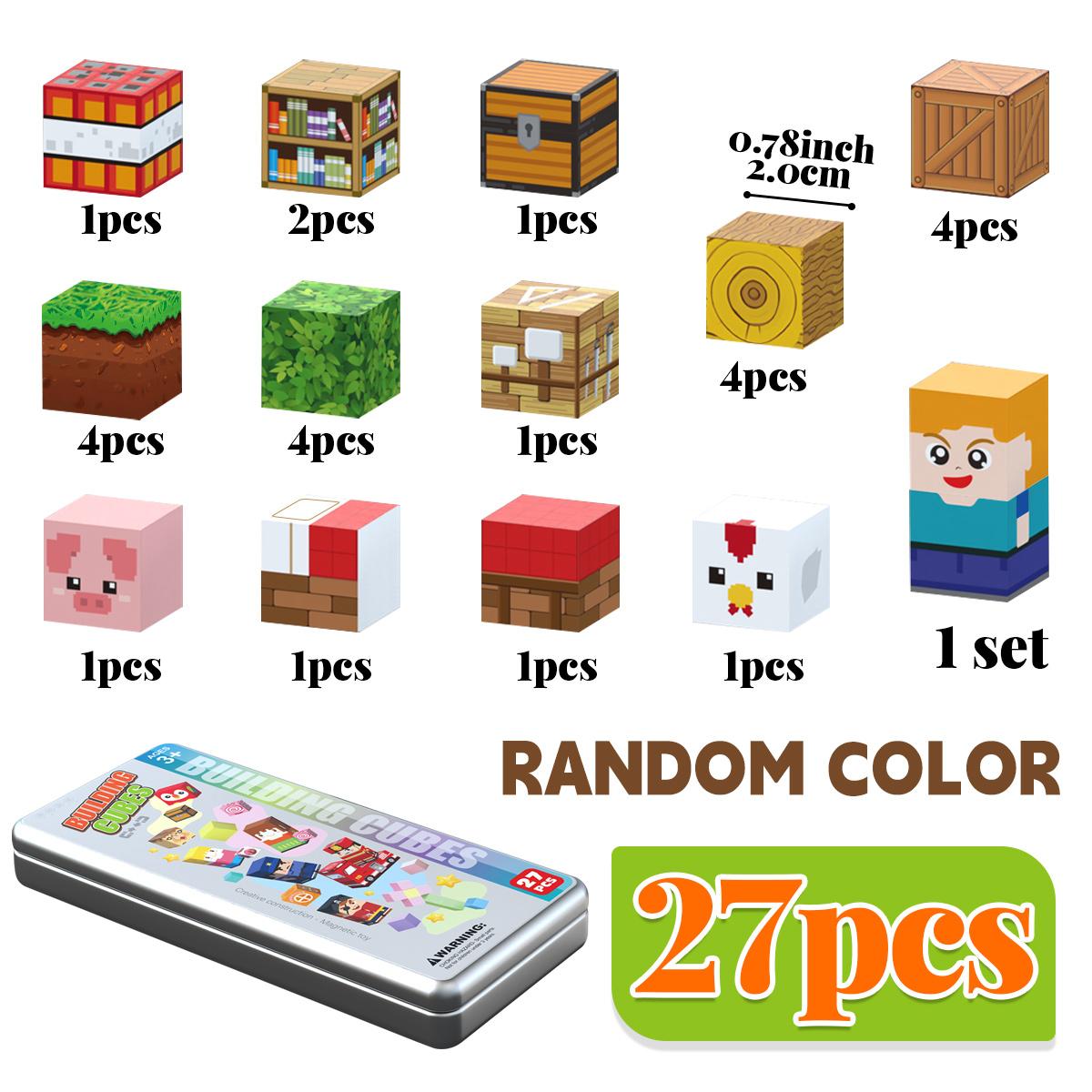 27pcs Iron Box Magnetic Block Set,Magnetic Tiles,Children s Puzzle Building Blocks Toy,Preschool Educational Building blocks Set