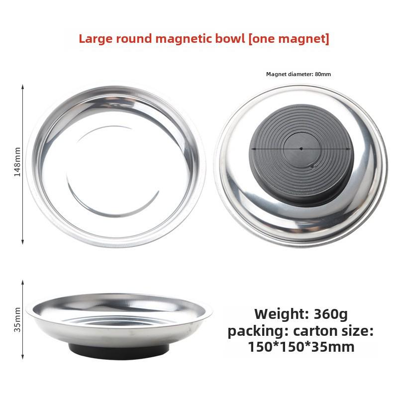 Stainless Steel Magnetic Tool Bowl - 3/4/6 Inch Parts Storage for Auto Repair