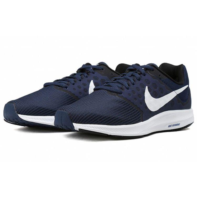 Nike Downshifter 7 Könnyű Párnázás Csúszásmentes Tartós Alacsony Szárú Alkalmi Futócipő Férfi sneaker Sötétkék 852459-400