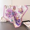 Flower Print 70Cm Square Silk Women's Scarf Spring Summer Beach Satin Scarves Shawl Headband Bandana Hijab Wrap Lady Neckerchief