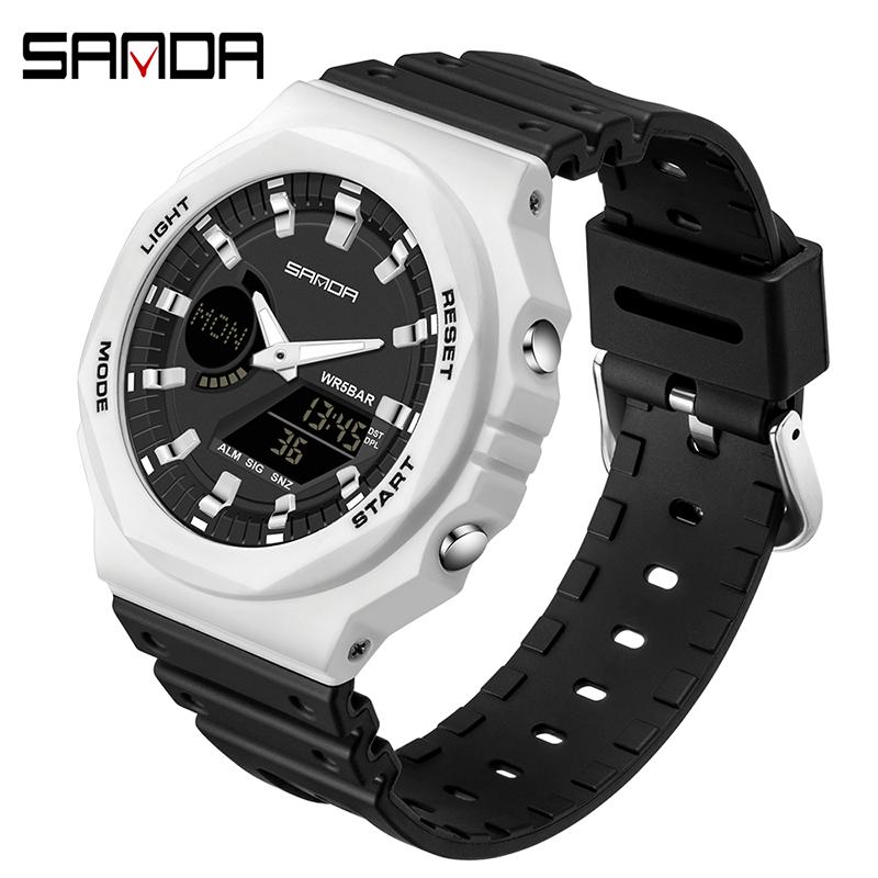 SANDA Fashion New Women Sports Watch G Waterproof Digital LED Ladies Military Electronic Army Wristwatch Clock Girl Reloj