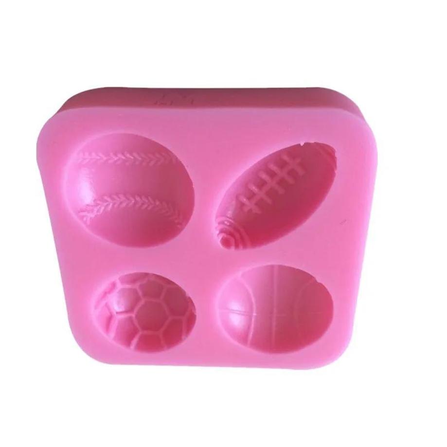 1 Pcs Sport Ball Silicone Molds Football Basketball Tennis Fondant Cake Decorating Tools DIY Party Candy Chocolate Moulds