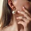 Korean Big Pearl Alloy Stud Earrings Charm Women Fashion Jewelry Party Gift