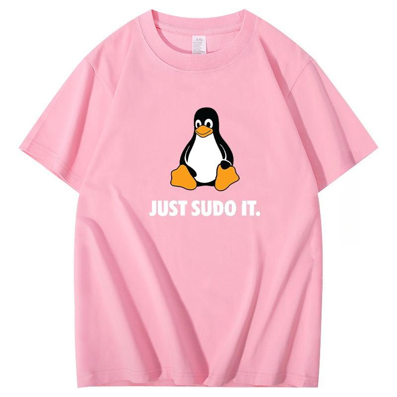 Prostě to Sudo Udělej Tričko Vtipné pro Muže Linuxový Operační Systém Tučňák Styl Oblečení Vrcholy Trička s Krátkým Rukávem Letní Prodyšný Vrchol