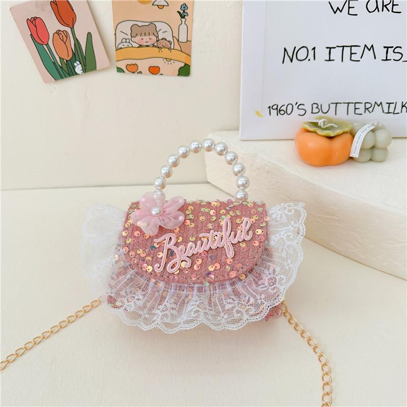 Stylish Korean Mini Floral Sequin Handbag For Girls Perfect For Daily Use And Fashionable Accessories