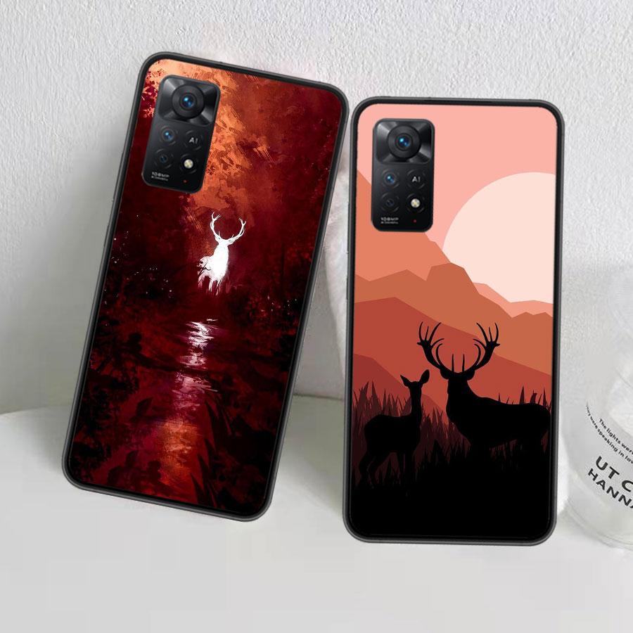Carcasa de telefon Shooting Elk in The Sunset Forest pentru Redmi Note 13 Pro 5G Plus 12 12C 10 10A 10C 9 9A 9C 9T 8 8A K60 K70 Pro Xiaomi