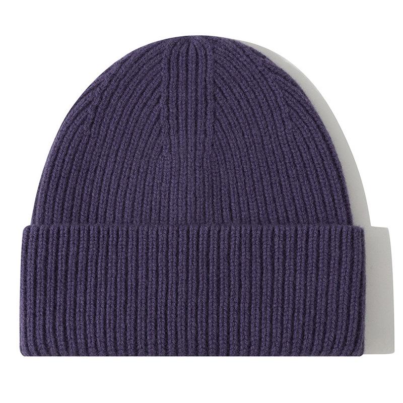 Classic Ribbed Knit Beanie-Unisex 100% Wool Hat for Autumn/Winter Business & Travel One Size Fits Most