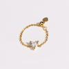 Pink Purple Green Zircon Heart Pull-out Chain Adjustable Rings For Women Fashion New Jewelry Gift Party Wedding Anillos Mujer