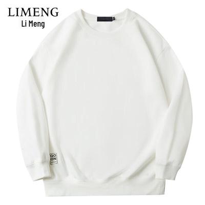 LIMENG Herren Sweatshirt im japanischen Stil, lockere Passform, Rundhalsausschnitt
