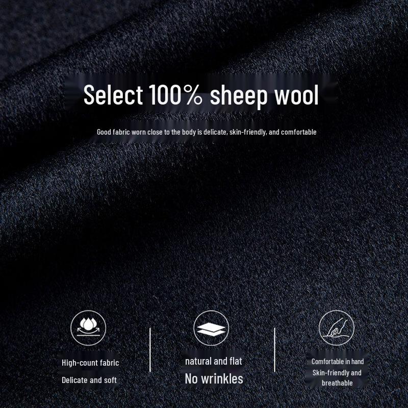 ROMON Men's 100% Wool Business Casual Overcoat