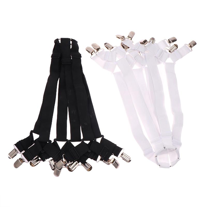 1/2/3Pcs Adjustable Elastic Bed Sheet Holder Mattress Clip Fasteners Cover Blankets Non-Slip Fixing Strap Grippers Black/White