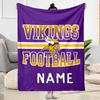 Vikings Football Jersey Personalized Text Blanket Lightweight Customizable Blanket Warmthful Decor for Chair Home Decor Picnics Nap
