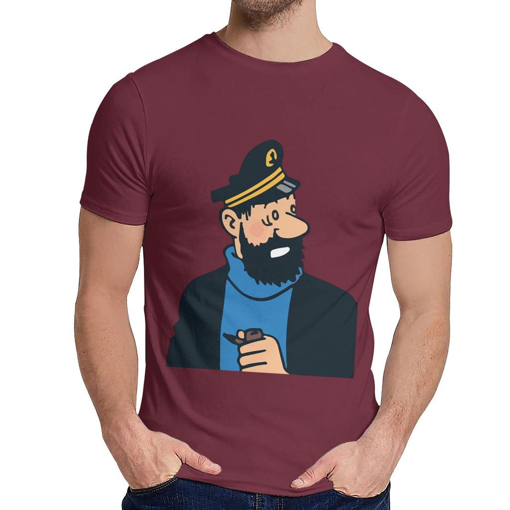 Natural Cotton Captain Haddock The Adventures Of Tintin T Shirt Unisex Design Leisure Fashion O