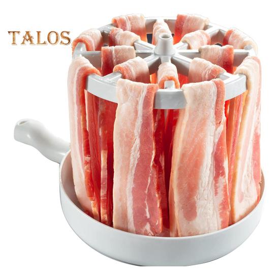 Speckgrill für die Mikrowelle, gesünderer und knusprigerer Speckkocher, platzsparendes Design, Fettauffangbehälter, leicht zu reinigender Herd für die Küche zu Hause und das Restaurant