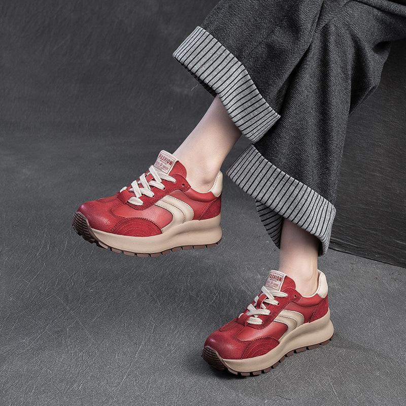 2025 Spring New Thick Sole Color Block Fashion Street Dad Shoes Women Casual Shoes