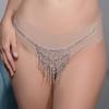 Lanț de Talie cu Franjuri și Strassuri pe Mai Multe Niveluri Chiloți Lanț de Corp Sexy pentru Plajă Lanț de Corp pentru Doamne